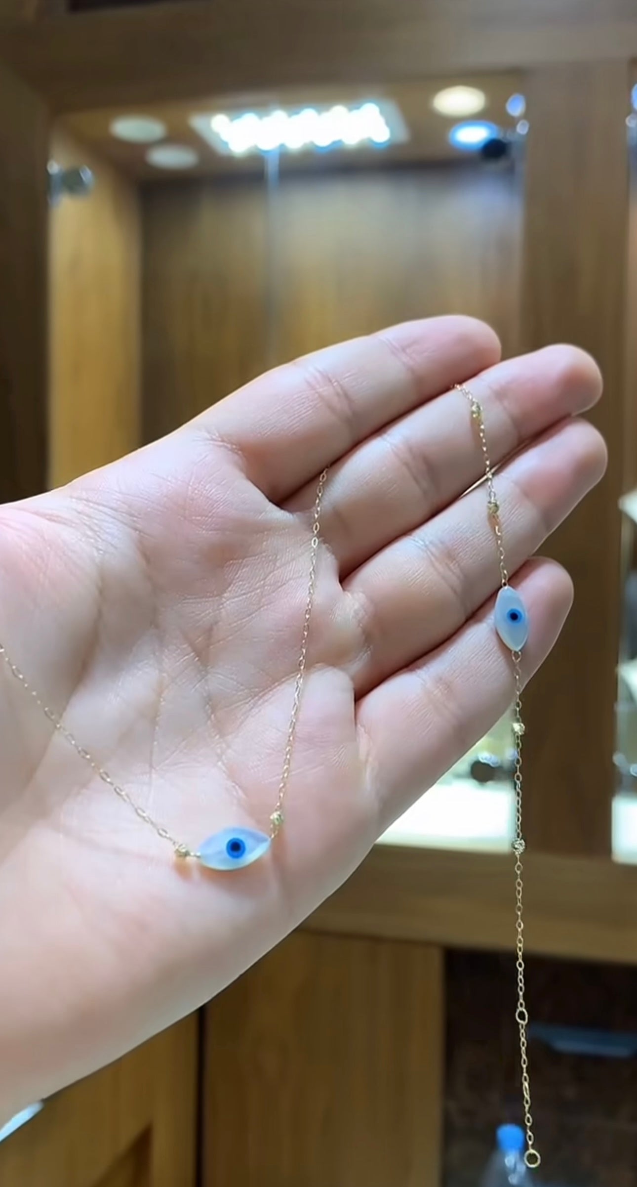 Ensemble EVILE EYE en Or 18k '' Gourmette et Collier ''