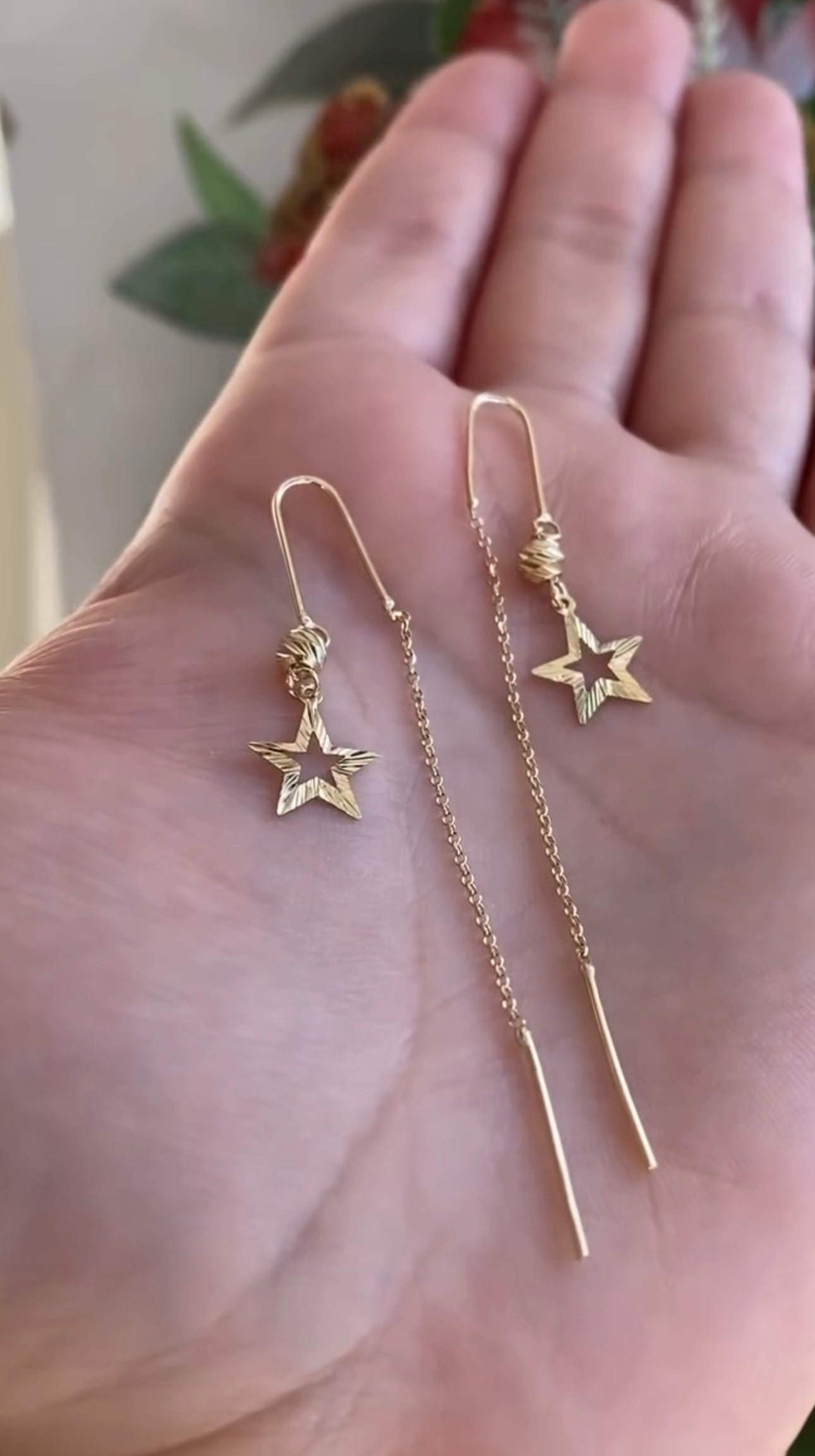 Boucles D'oreilles en Or 18 - "Étoile D'or"
