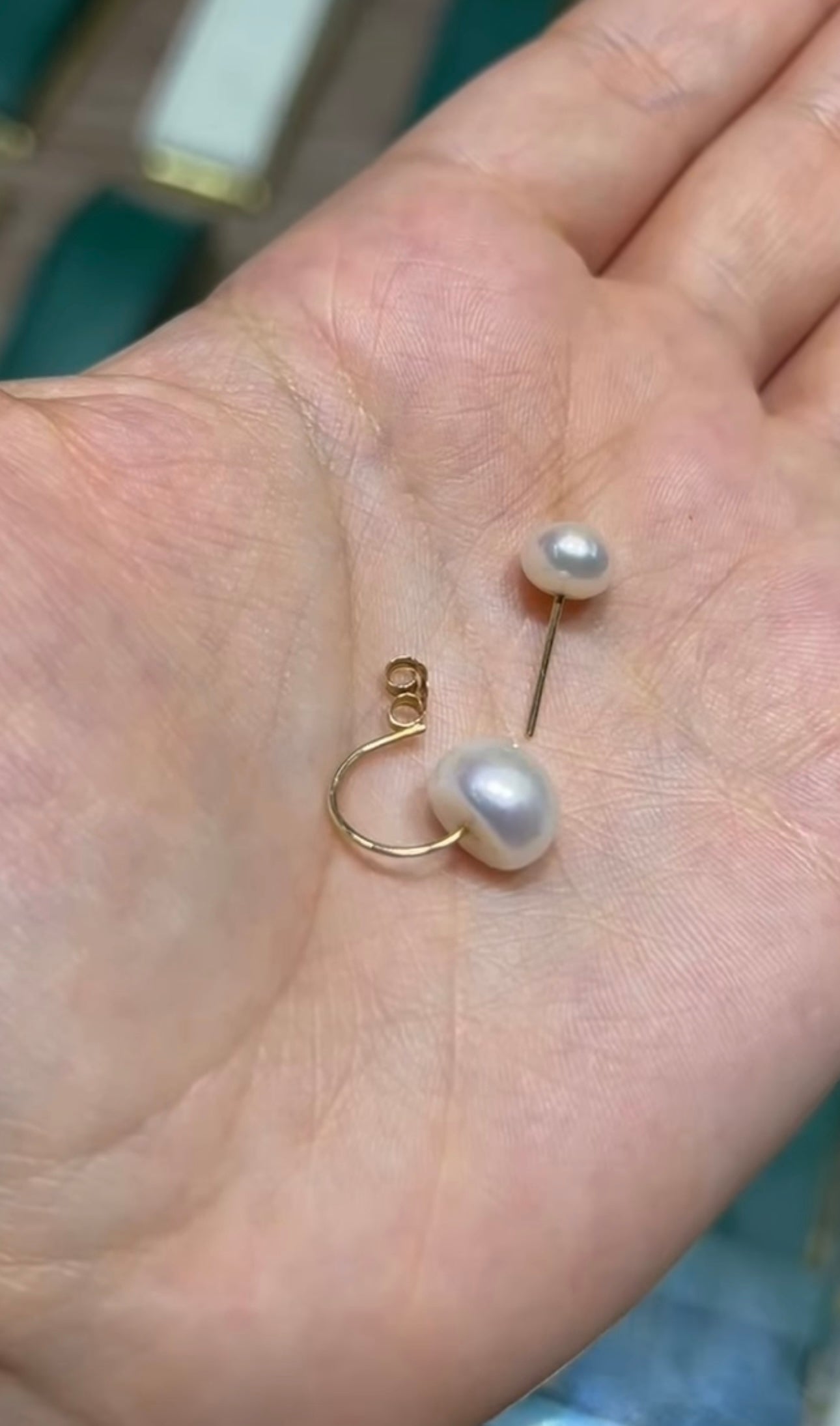 Boucles D'oreilles Double Perle Johar