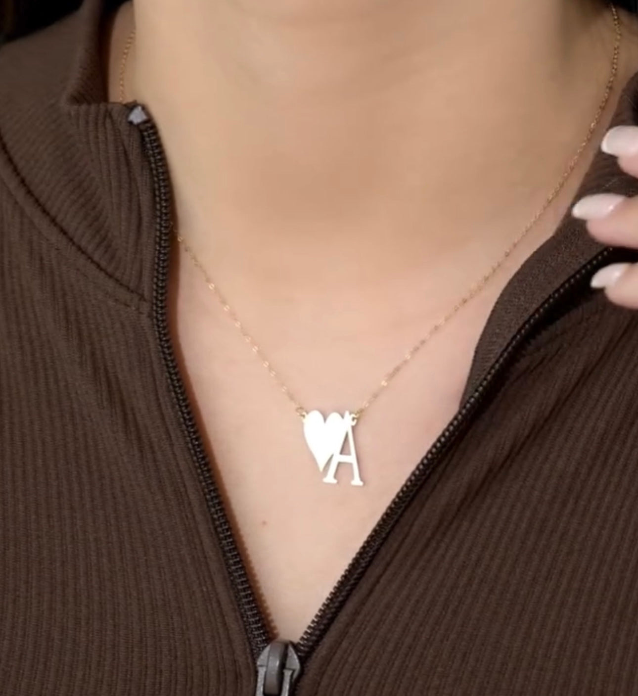 Collier '' Lettre D'amour '' en Or 18k