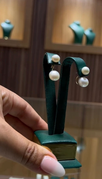 Boucles D'oreilles Double Perle Johar
