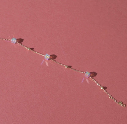Gourmette en Or 18k avec des Pierres Crystal