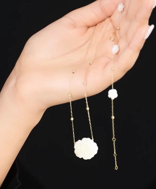 Ensemble ROSA en Or 18k ( Collier et Gourmette )